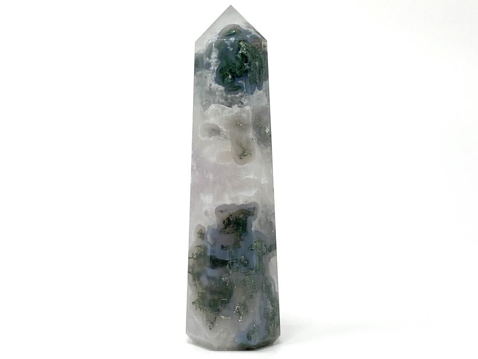 Druzy Moss Agate Crystal Point 12.7cm