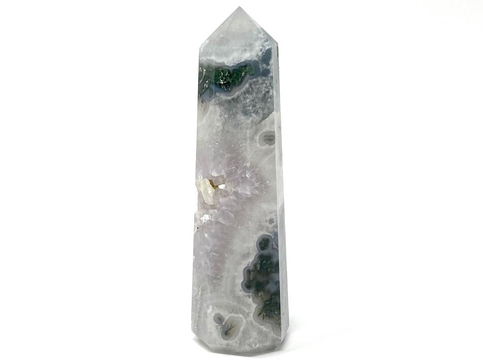 Druzy Moss Agate Crystal Point 12.7cm