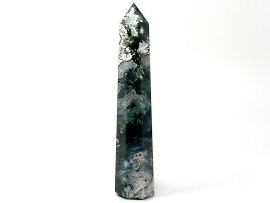 Druzy Moss Agate Crystal Point Large 20.3cm