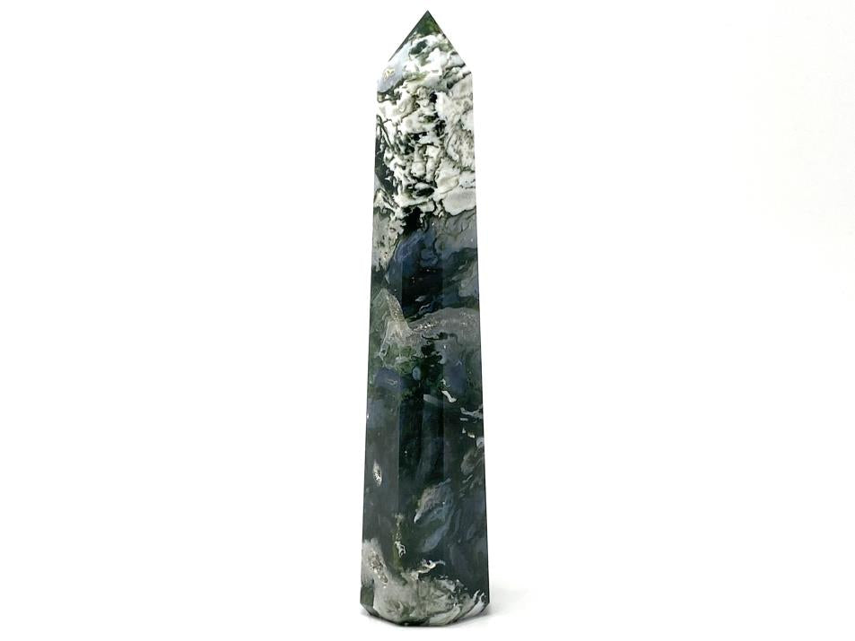 Druzy Moss Agate Crystal Point Large 20.3cm