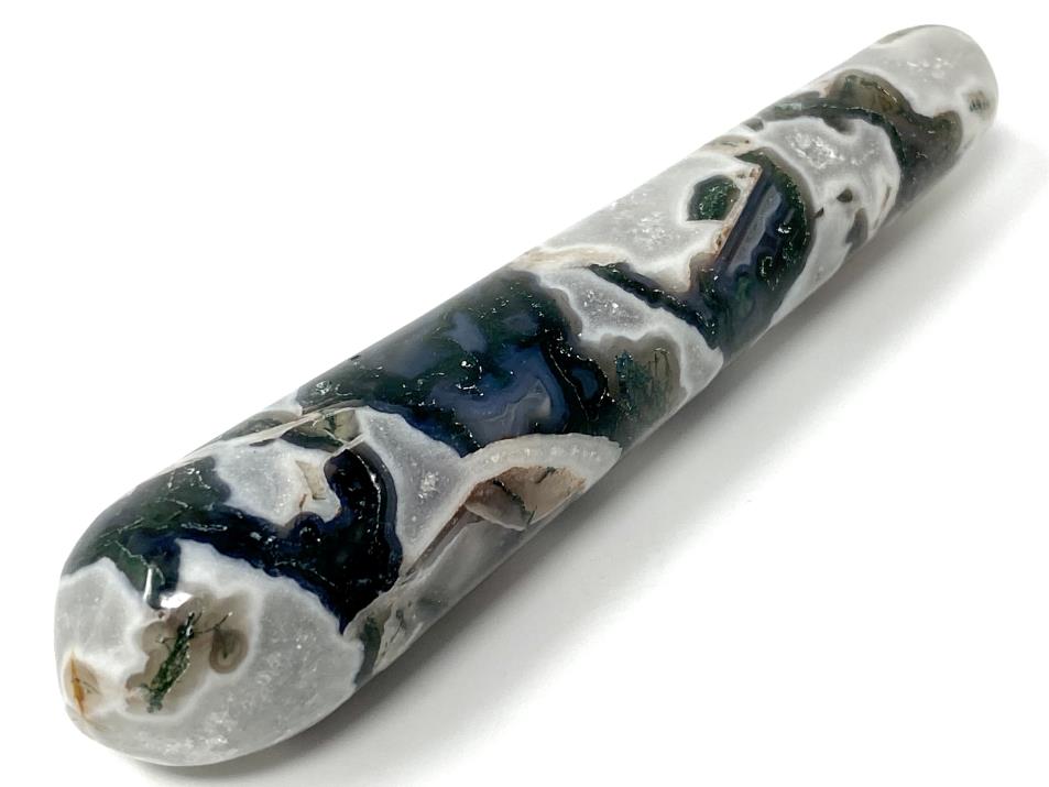 Moss Agate Crystal Massage Wand 12.7cm