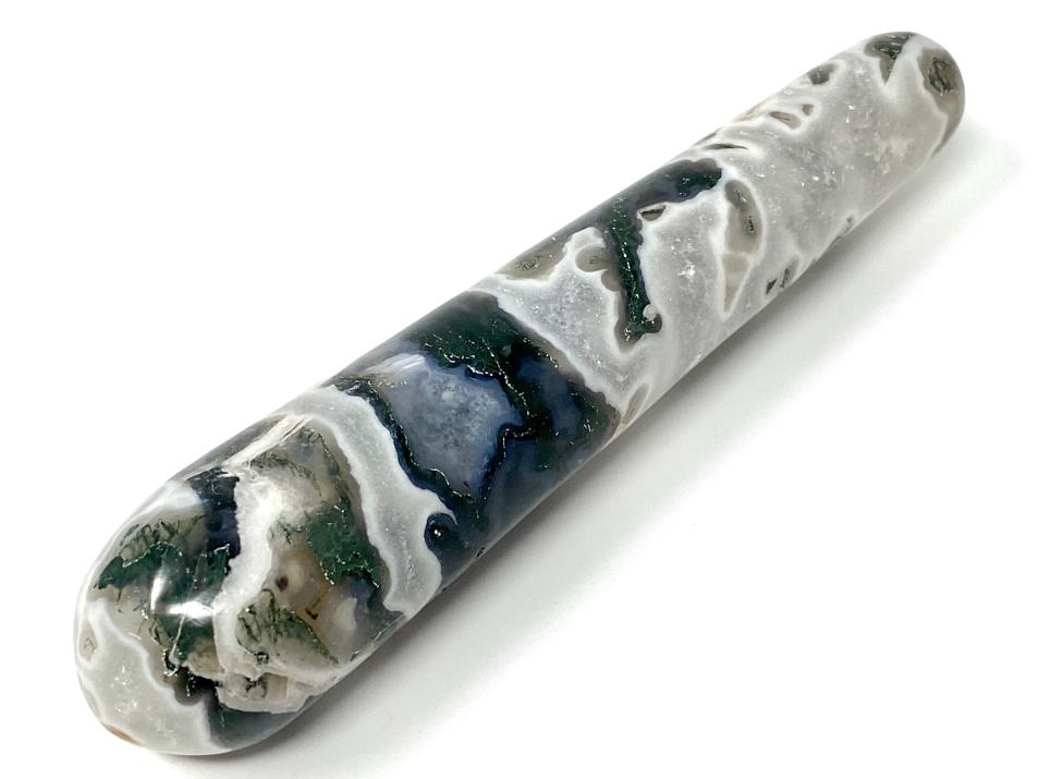 Moss Agate Crystal Massage Wand 12.7cm