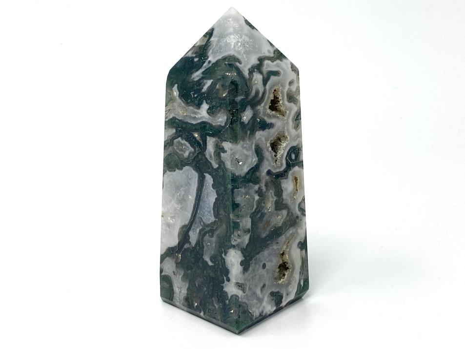 Druzy Moss Agate Crystal Tower Large 14.2cm