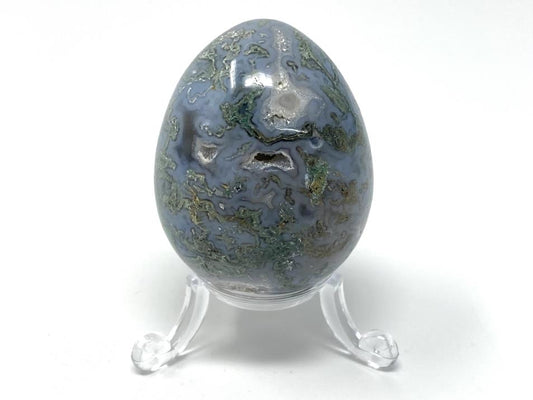 Druzy Moss Agate Crystal Egg 5.5cm