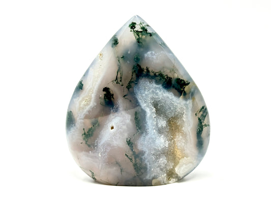 Druzy Moss Agate Crystal Freeform 8.1cm