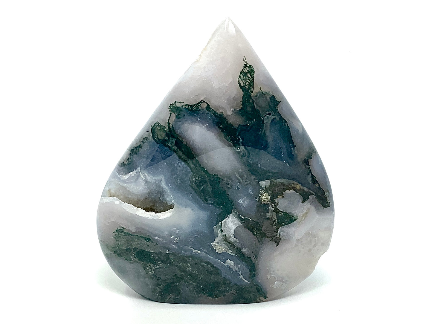 Druzy Moss Agate Crystal Freeform 9.5cm