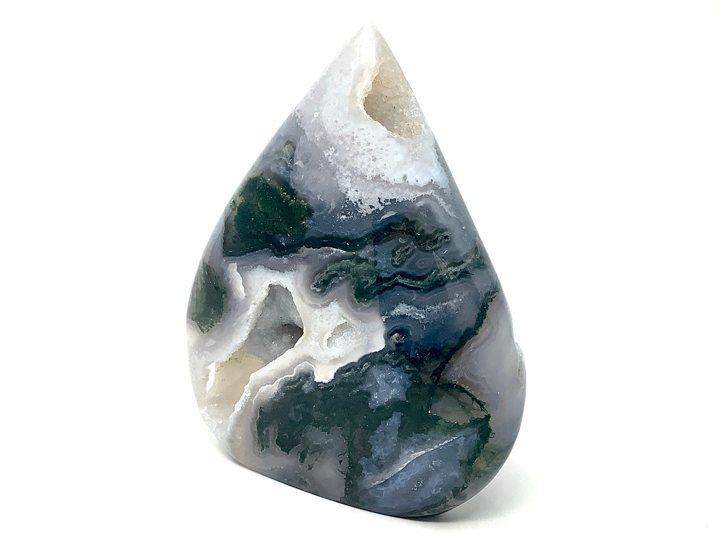 Druzy Moss Agate Crystal Freeform 9.5cm