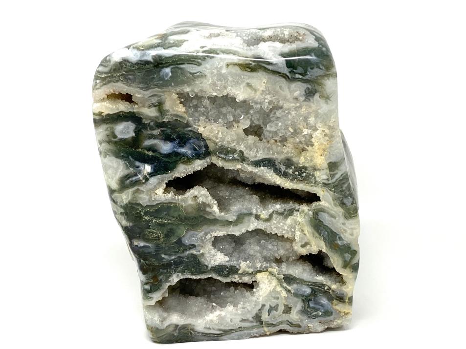 Druzy Moss Agate Crystal Freeform Very Large 24cm