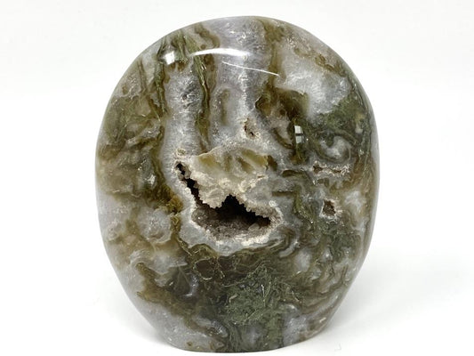 Druzy Moss Agate Crystal Freeform 12cm