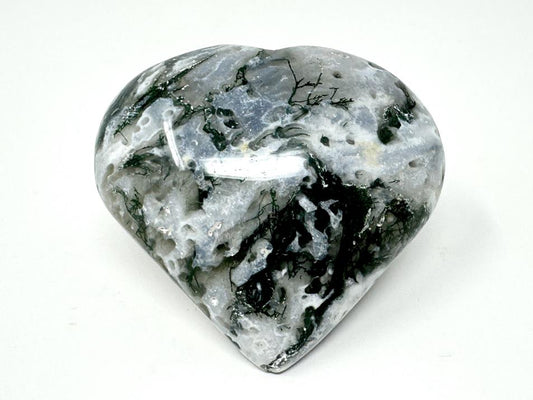 Moss Agate Crystal Heart 5.4cm