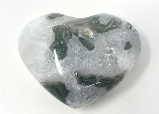 Moss Agate Crystal Heart 7.2cm