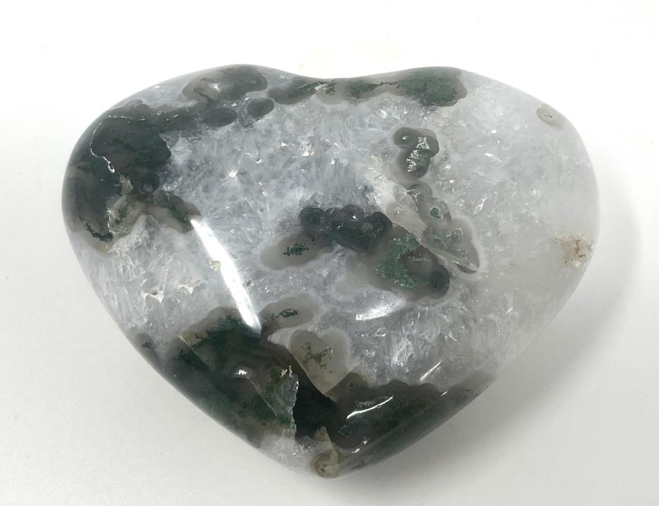 Moss Agate Crystal Heart 7.2cm