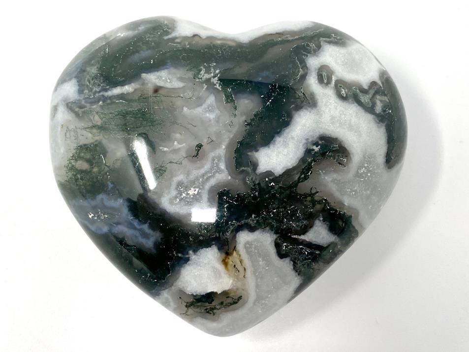 Moss Agate Crystal Heart 6.4cm