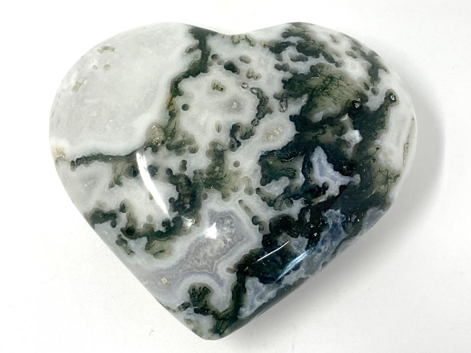 Moss Agate Crystal Heart 6.9cm