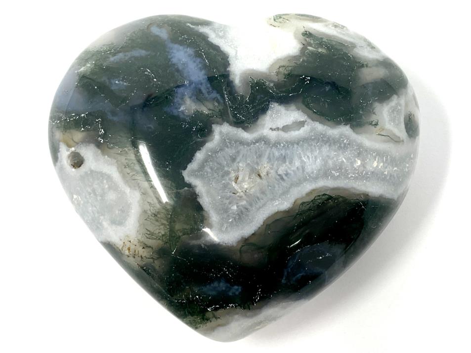 Moss Agate Crystal Heart 6.4cm