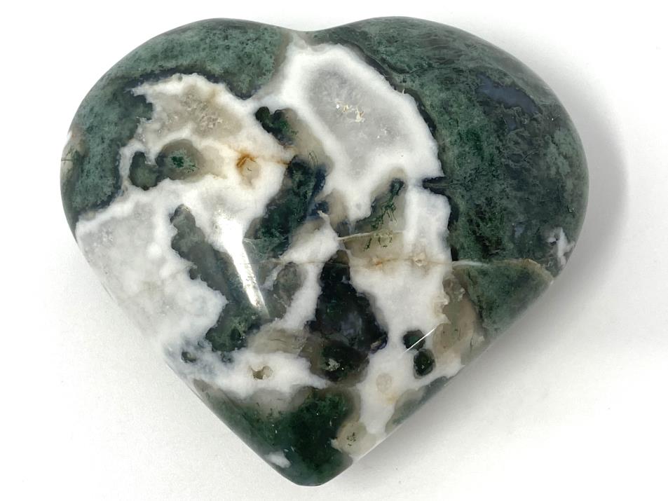 Druzy Moss Agate Crystal Heart 7.1cm