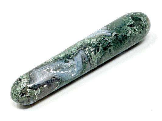 Druzy Moss Agate Crystal Massage Wand 12.5cm