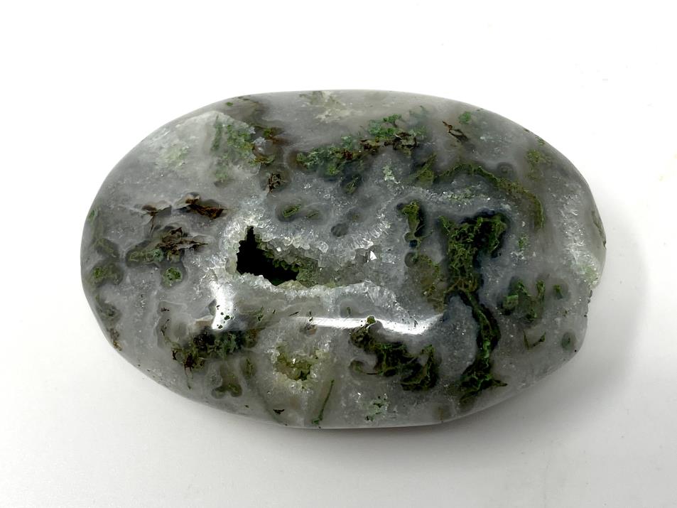 Druzy Moss Agate Crystal Pebble 6.5cm