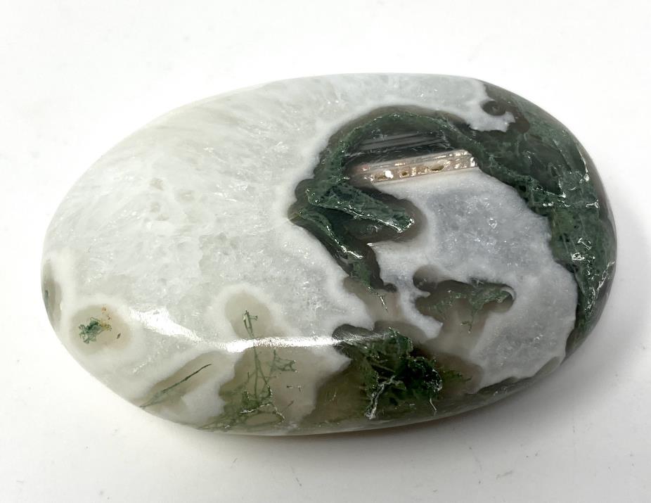 Moss Agate Crystal Pebble 6.7cm