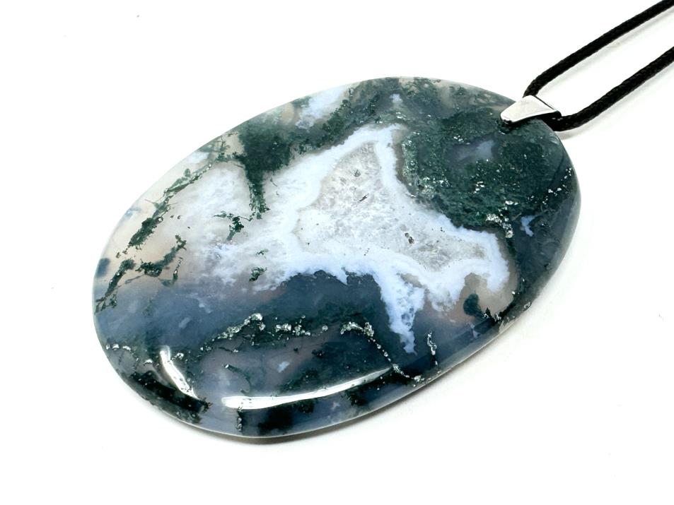 Moss Agate Pendant Oval 6.2cm