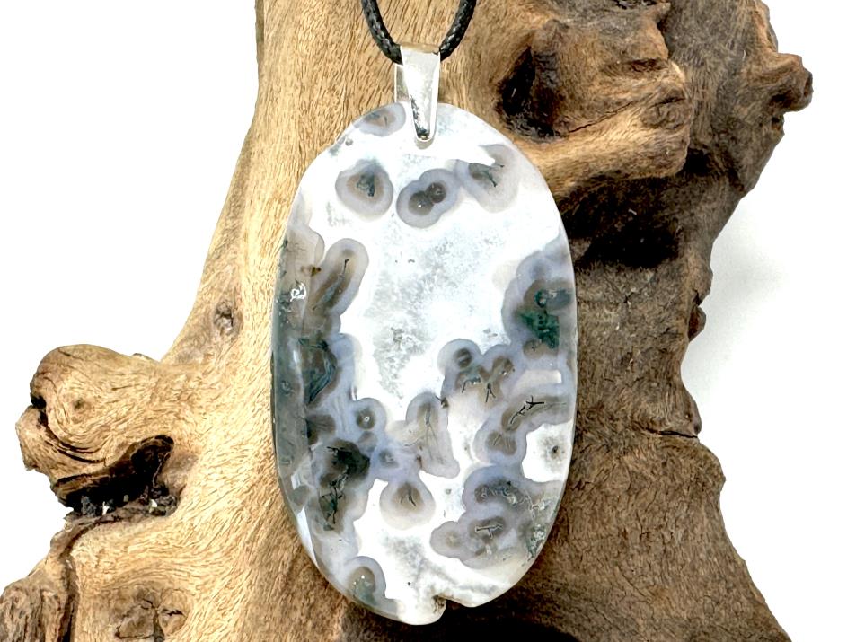 Moss Agate Pendant Oval 5.9cm