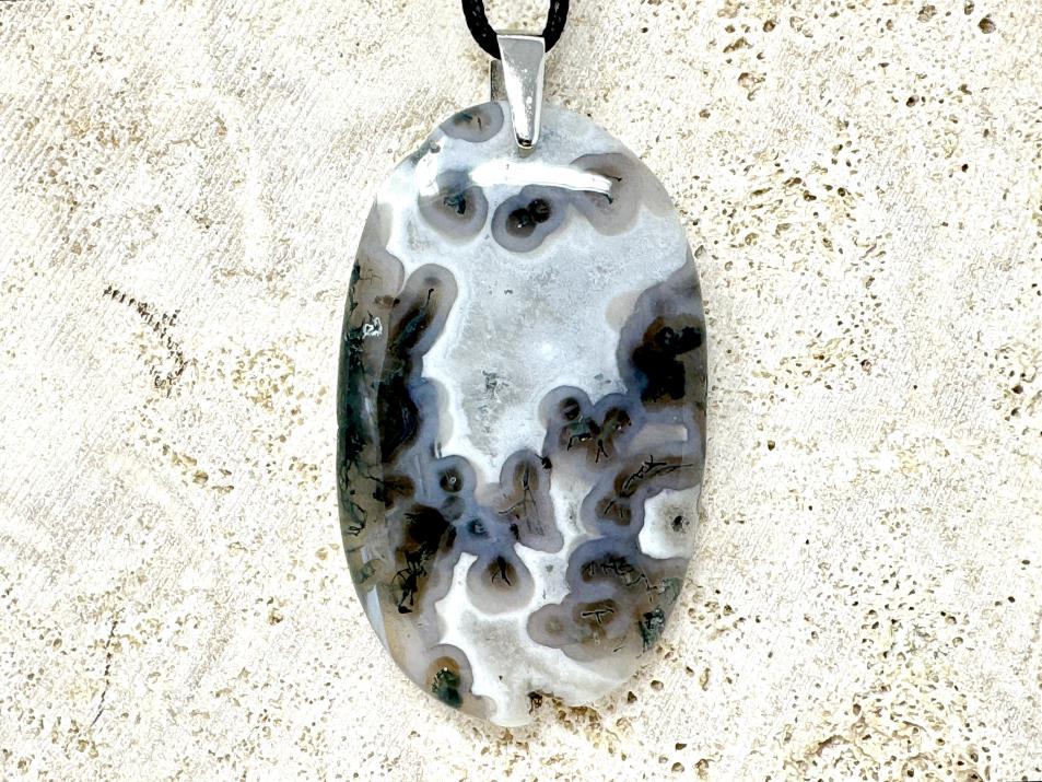 Moss Agate Pendant Oval 5.9cm