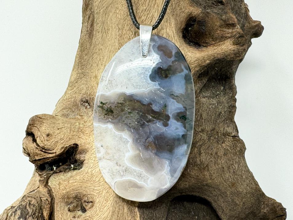 Moss Agate Pendant Oval 6cm