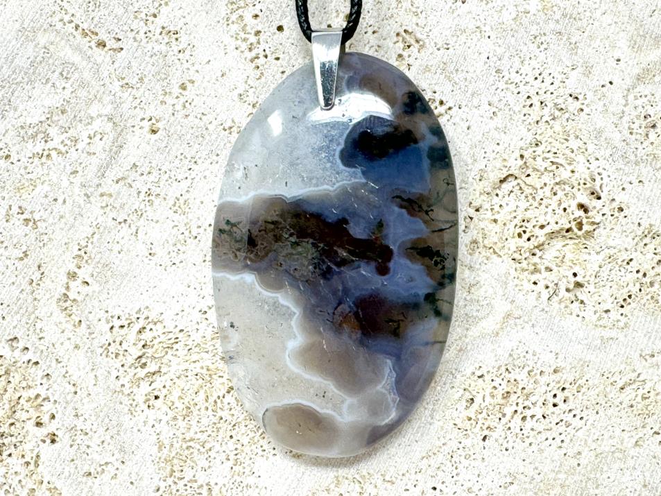 Moss Agate Pendant Oval 6cm