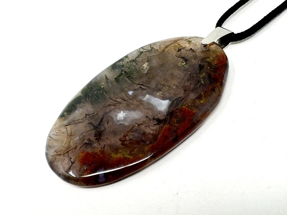 Moss Agate Pendant Oval 5.8cm