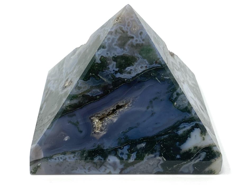 Druzy Moss Agate Crystal Pyramid 5.6cm