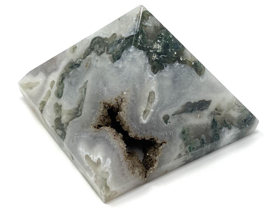 Druzy Moss Agate Crystal Pyramid 5cm