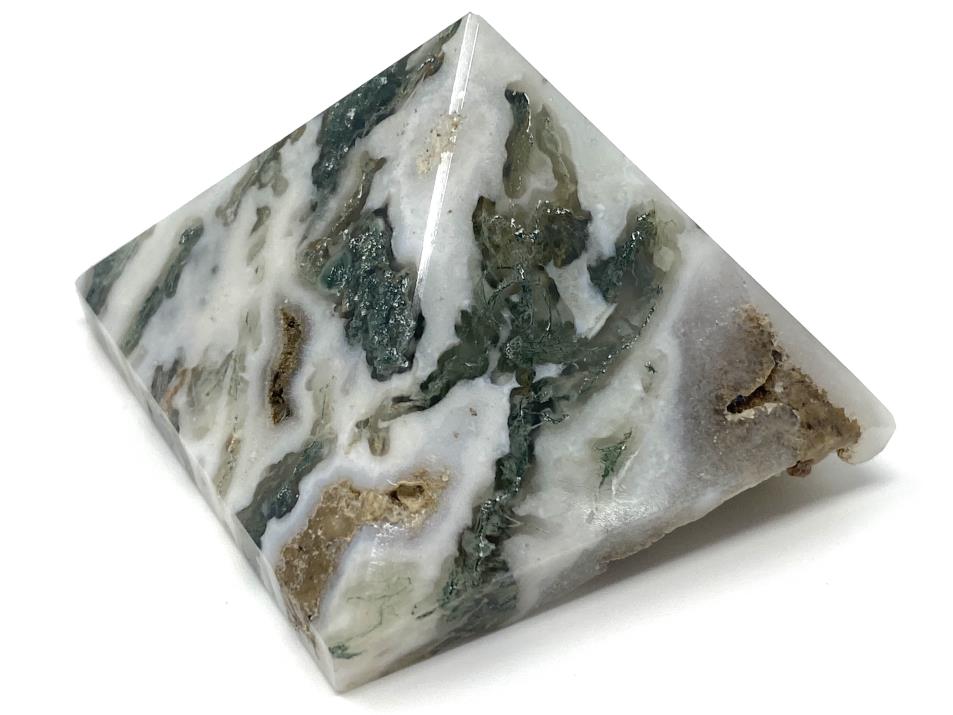 Druzy Moss Agate Crystal Pyramid 5cm