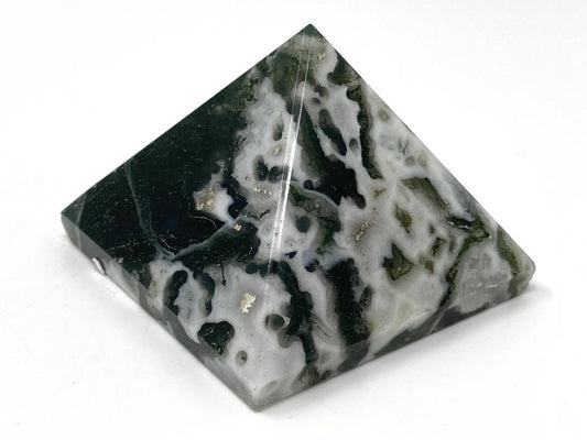 Moss Agate Crystal Pyramid 5cm