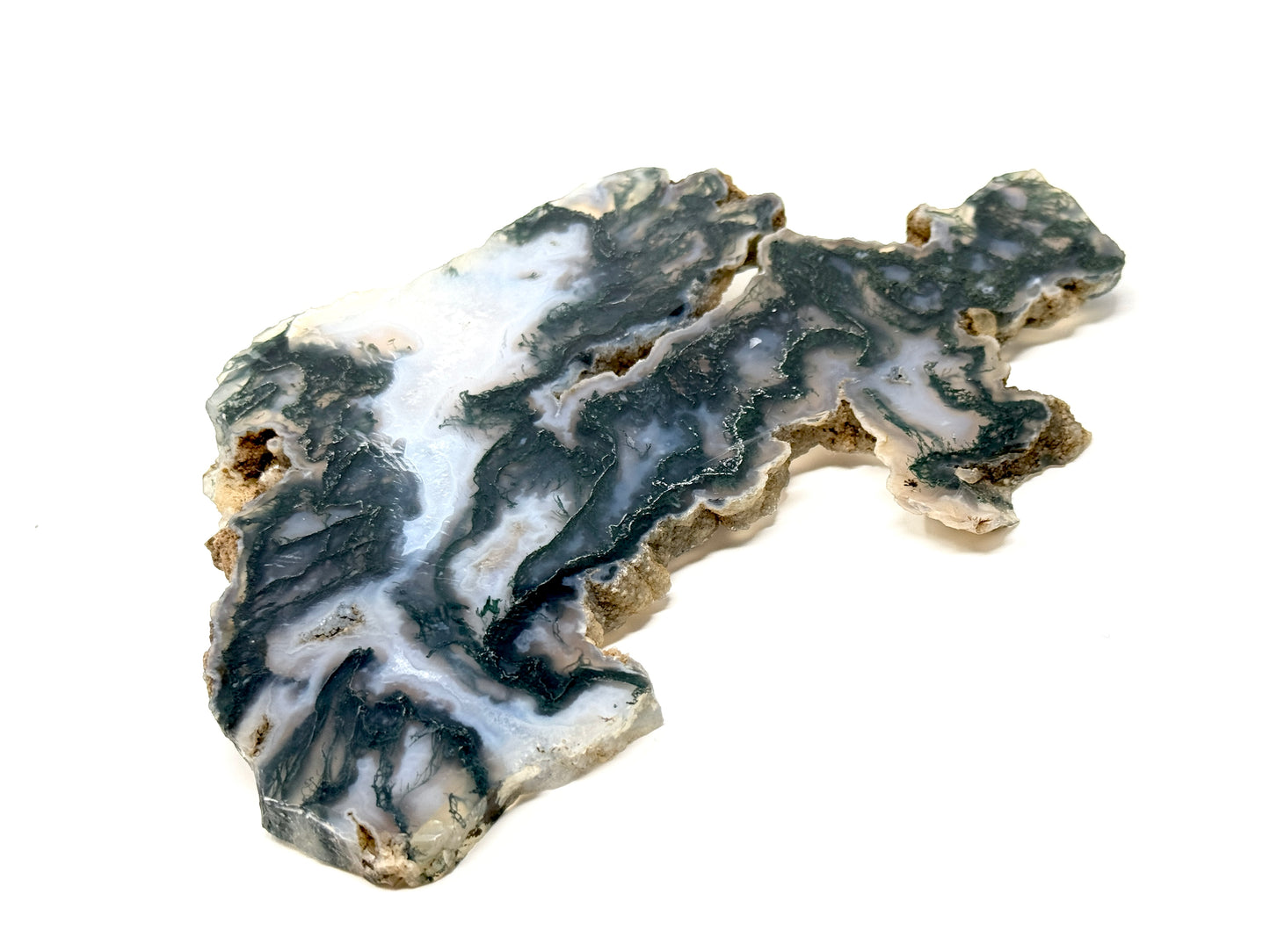 Moss Agate Crystal Slice 17cm