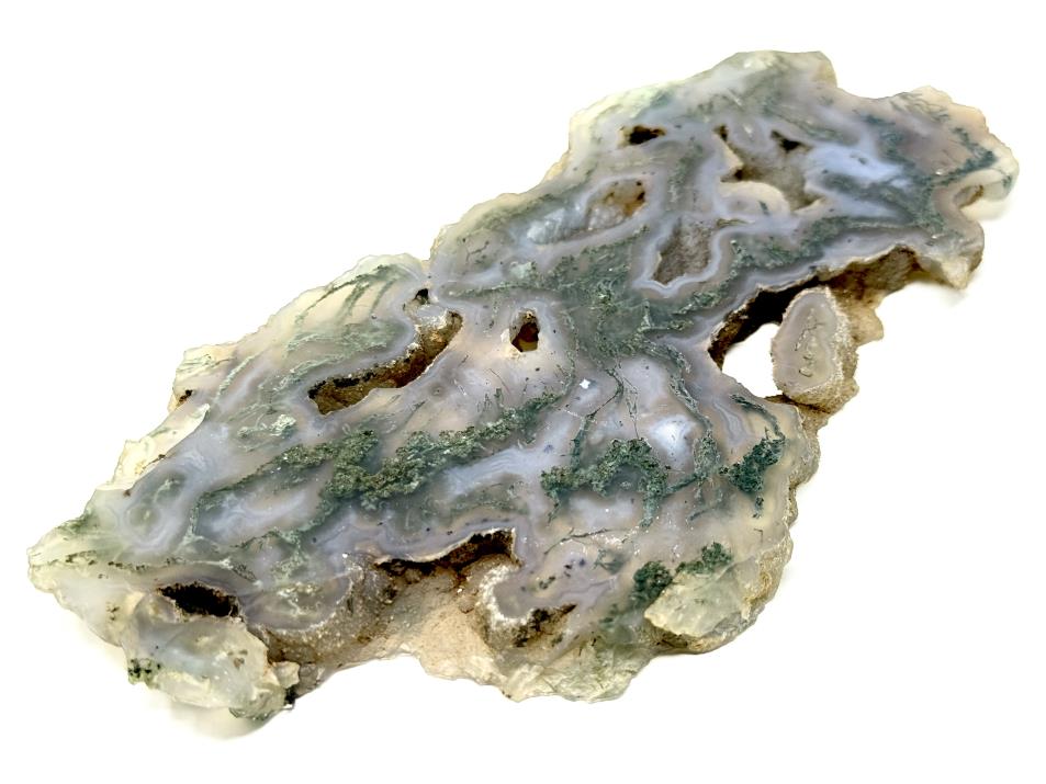 Druzy Moss Agate Crystal Slice Large 18.5cm