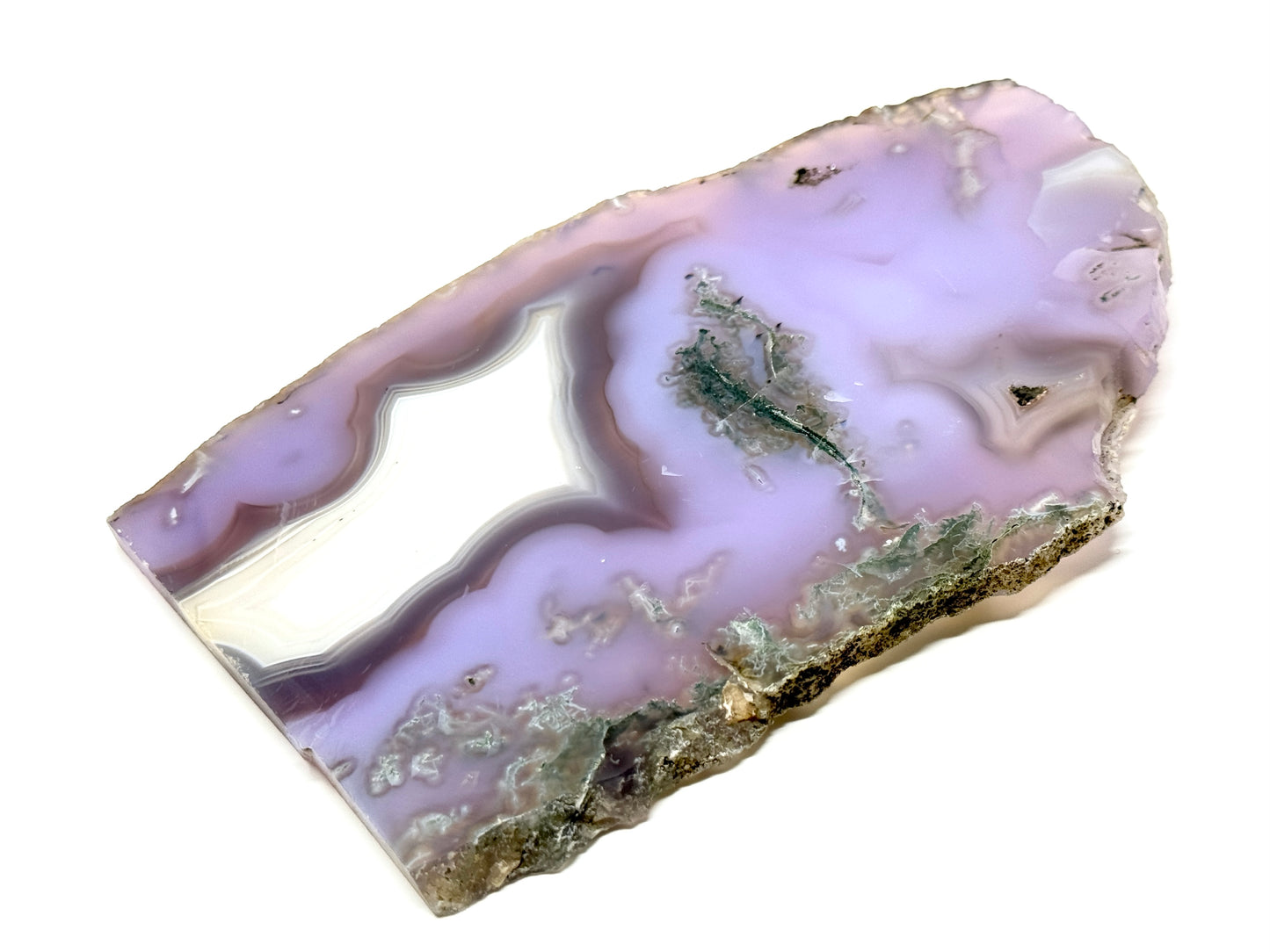 Purple Moss Agate Crystal Slice 16.5cm