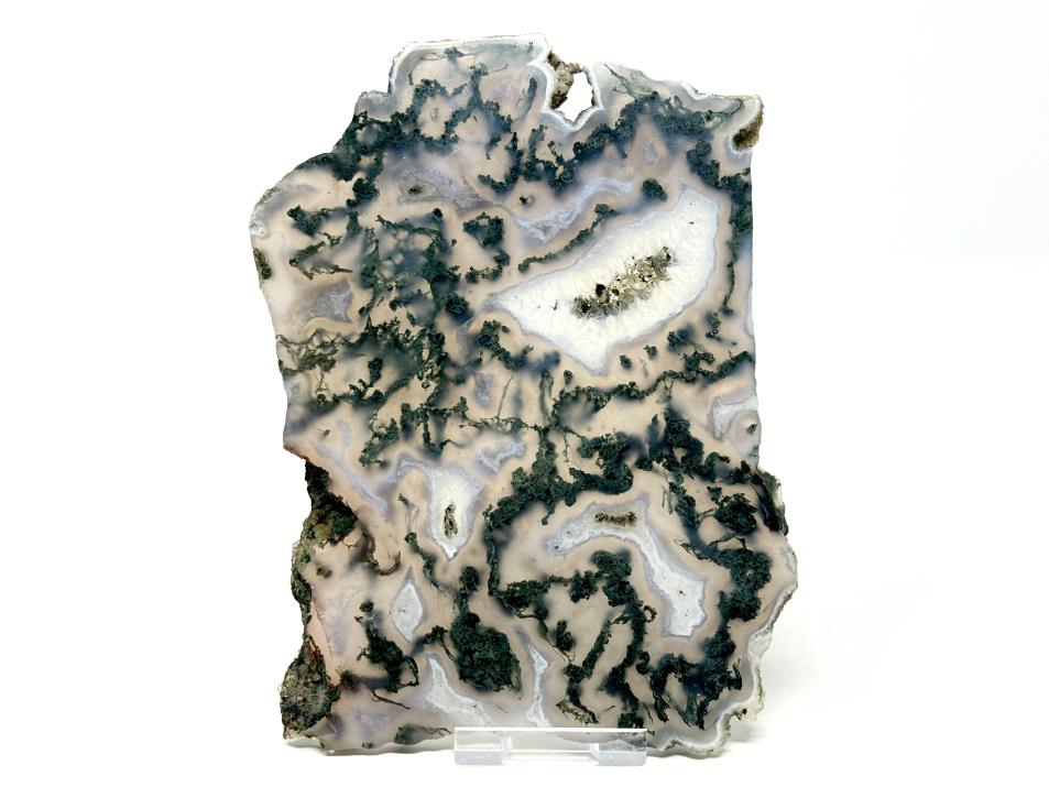 Druzy Moss Agate Crystal Slice 15.8cm