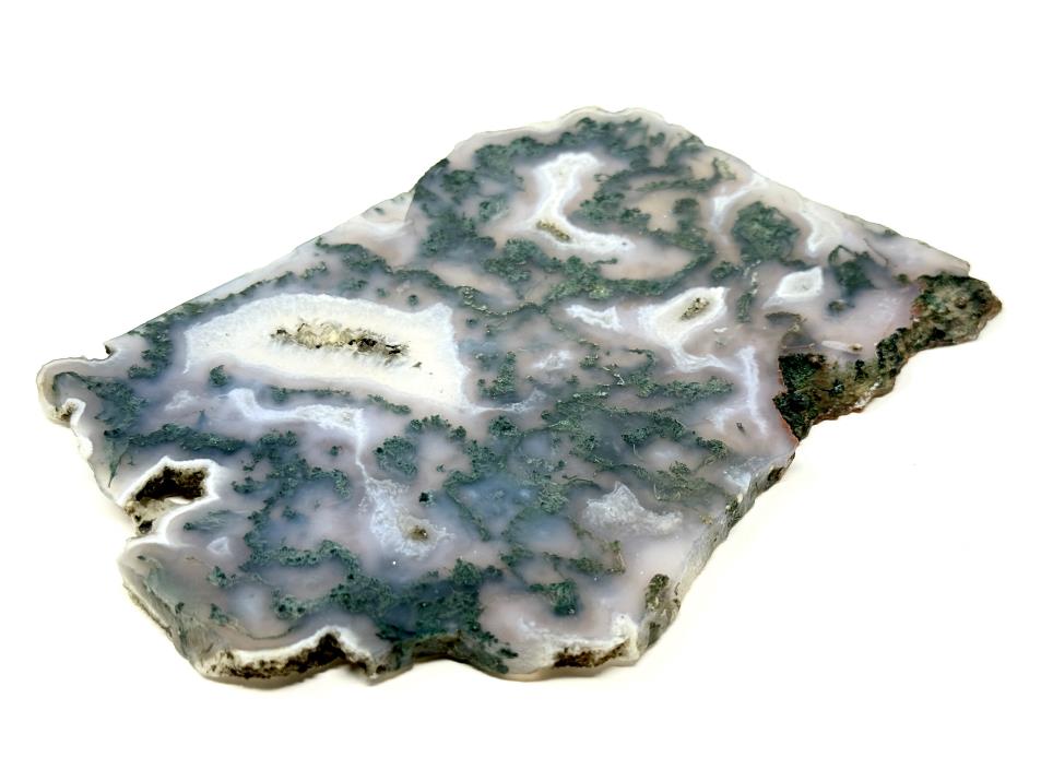 Druzy Moss Agate Crystal Slice 15.8cm