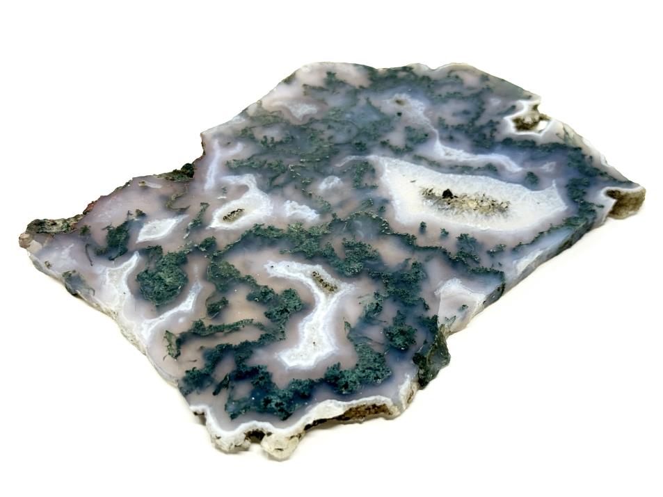 Druzy Moss Agate Crystal Slice 15.8cm