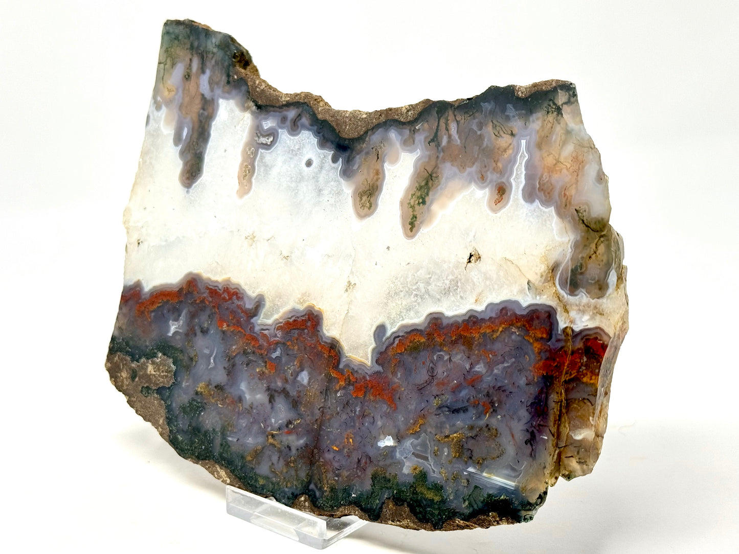 Moss Agate Crystal Slice Large 19cm