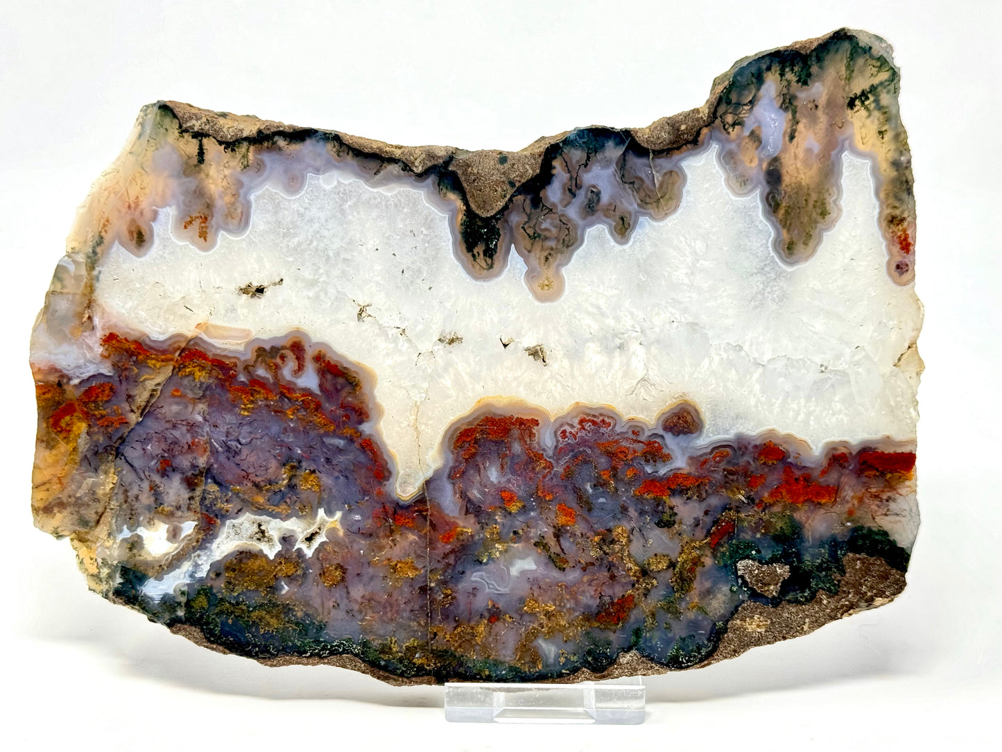 Moss Agate Crystal Slice Large 19cm