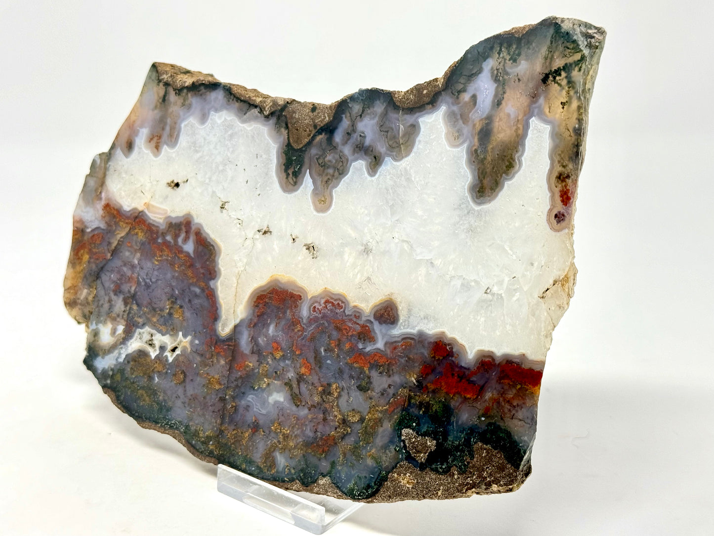 Moss Agate Crystal Slice Large 19cm