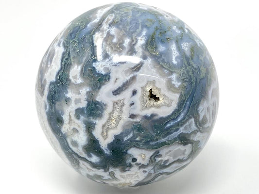 Moss Agate Crystal Sphere Large 9.2cm