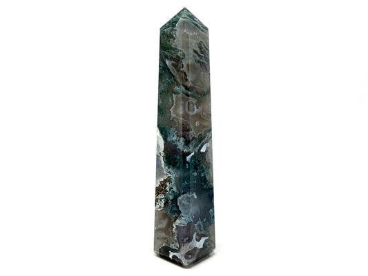 Moss Agate Crystal Tower 12cm