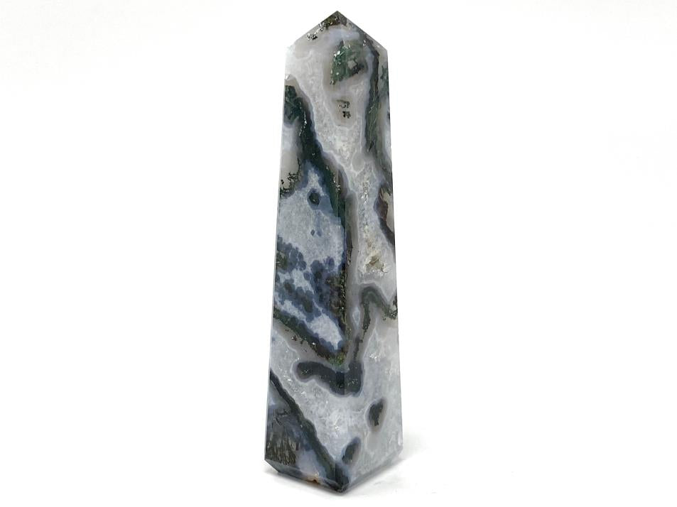 Druzy Moss Agate Crystal Tower 9.6cm