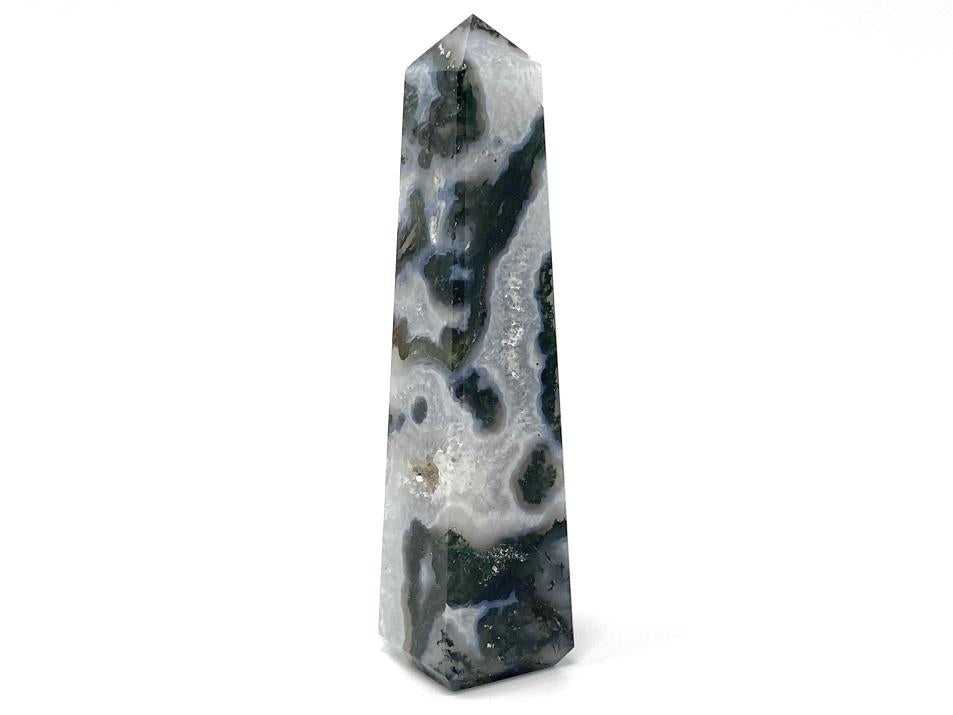 Druzy Moss Agate Crystal Tower 9.6cm