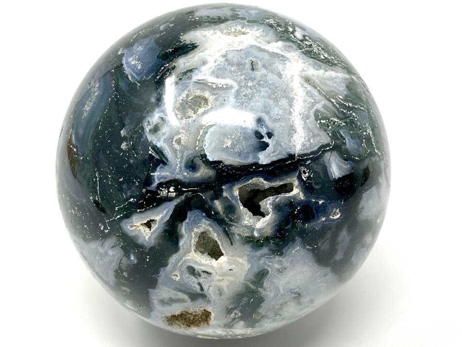 Druzy Moss Agate Crystal Sphere Large 9.5cm