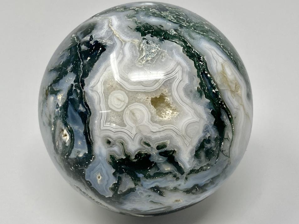 Druzy Moss Agate Crystal Sphere Large 9.5cm