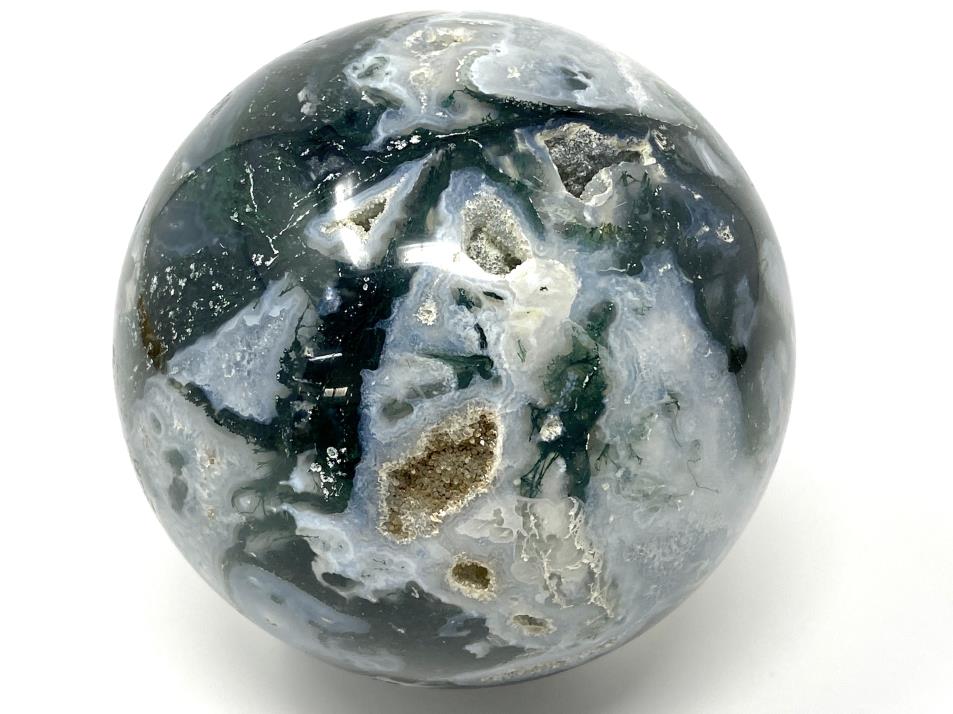 Druzy Moss Agate Crystal Sphere Large 9.5cm