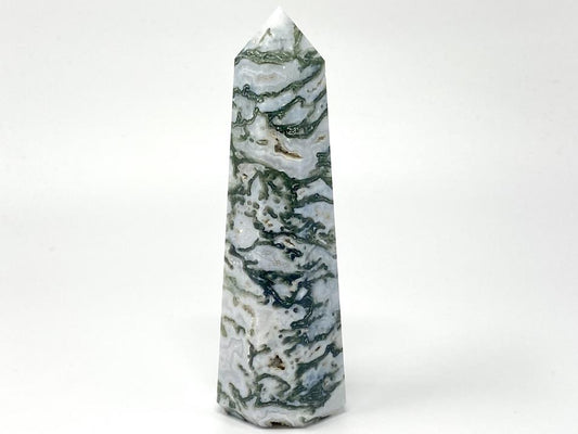 Moss Agate Crystal Point Large 15.6cm